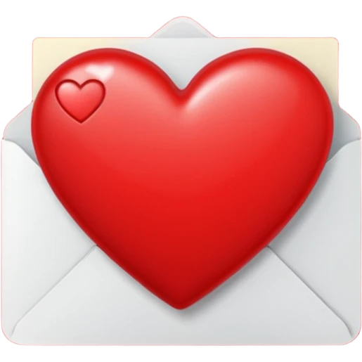 red greeting card emoji