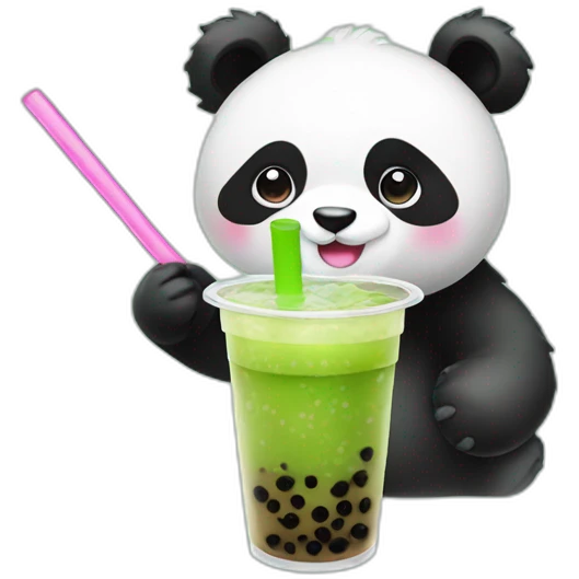 Panda with a bubble tea emoji