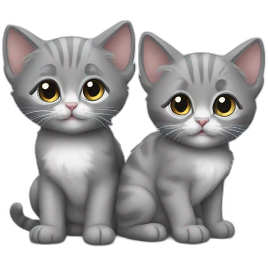 two full gray kittens  emoji