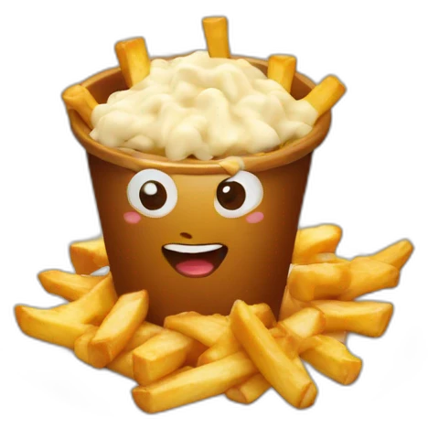 poutine qui mange une poutine emoji
