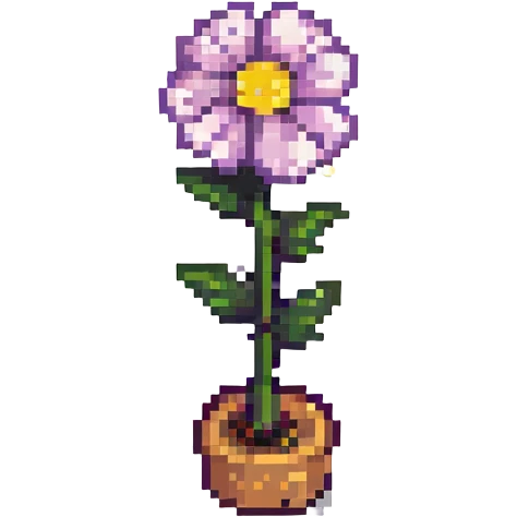 A pixel art style flower, retro and nostalgic emoji