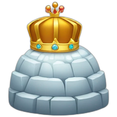 igloo with king crown on top emoji