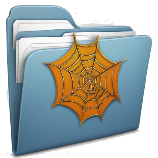 folder icon with a spiderweb emoji