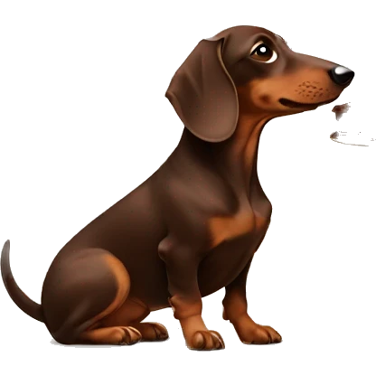 Dachshund chocolate and tan eating   emoji
