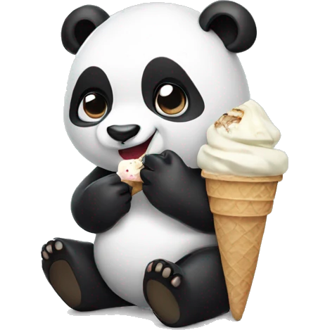 Panda eating ice cream emoji