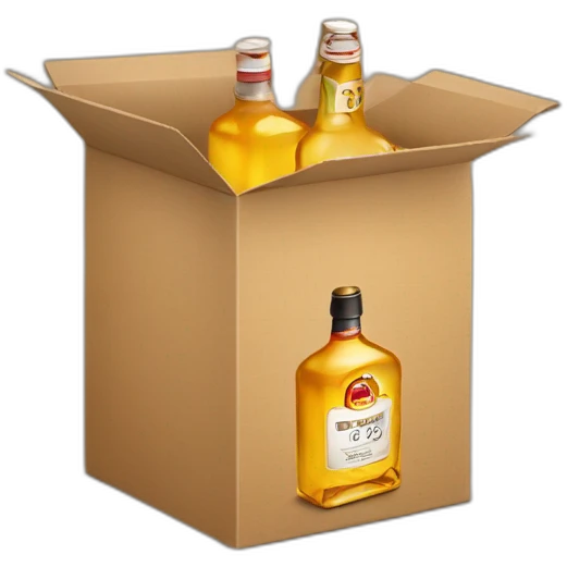 bottle alcohol inside the box emoji