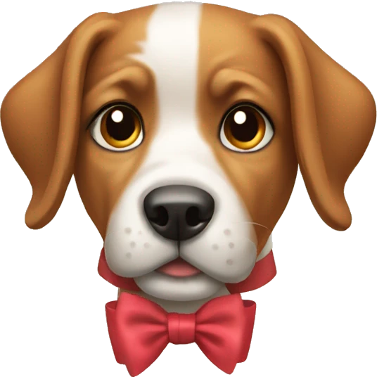 Dog with a bow emoji
