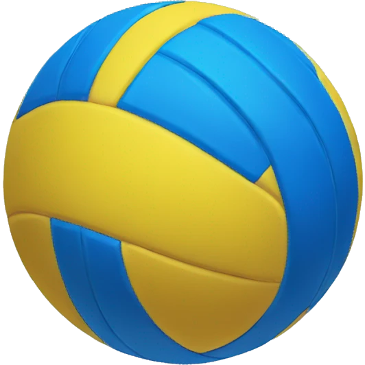 Yellow and blue volleyball emoji