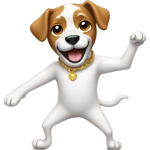 Make a dog dancing emoji