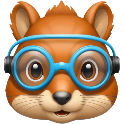 squirrel with swimming goggles emoji