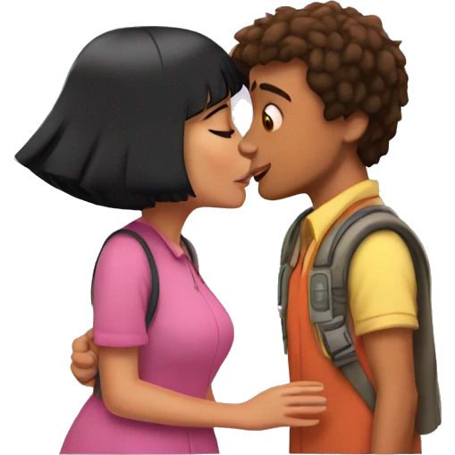 Nemo kissing dora emoji