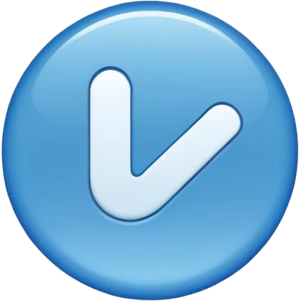 A blue circle 🔵 with white tick completely fit in.  emoji