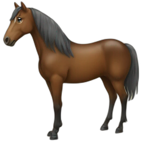 Un cheval sur une table emoji