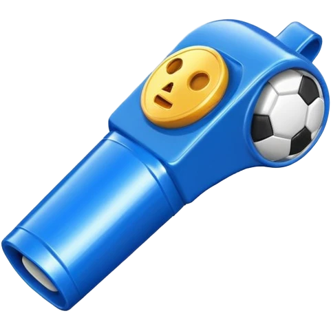 Soccer whistle in blue emoji