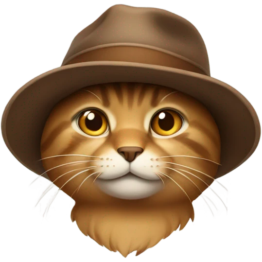 cat wearing brown hat emoji