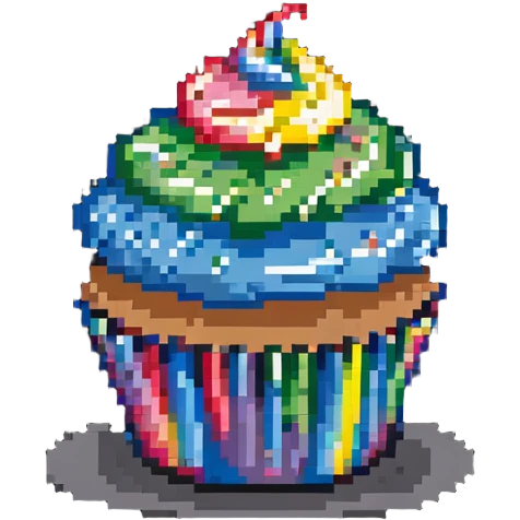 cupcake with rainbow icing emoji