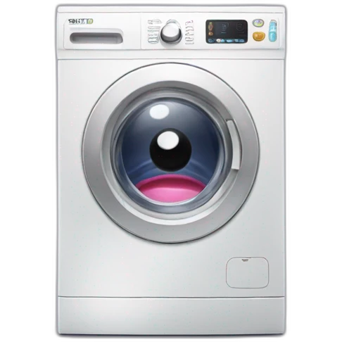 Washing machine with eyes emoji
