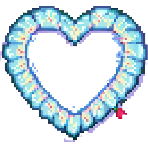 sparkling heart pixel art style no background emoji