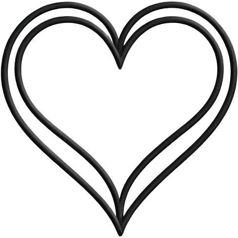 Minimalist illustration of a heart drawn with a single continuous line Integrated into the heart’s line, the letters ‘N’ and ‘K’ appear subtly, as part of the drawing itself, collor black emoji