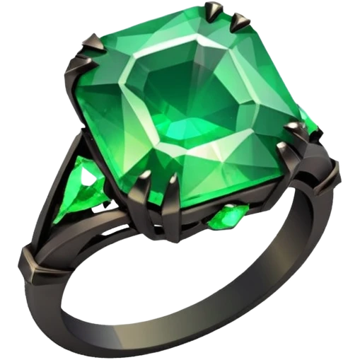 low poly cursed green emerald ring emoji