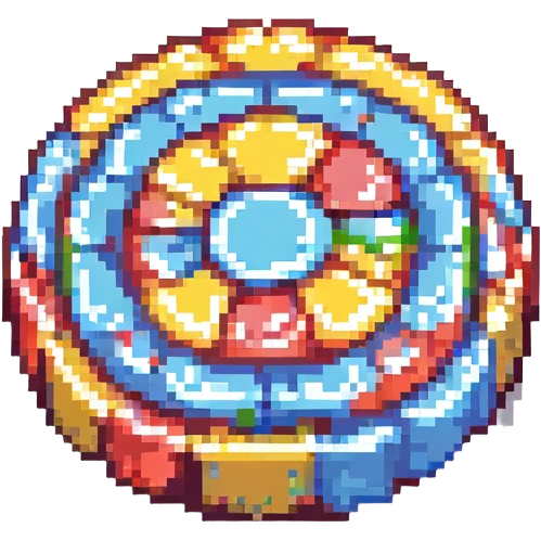 pixel art dalgona candy with circle shape, inspired by Squid Game emoji