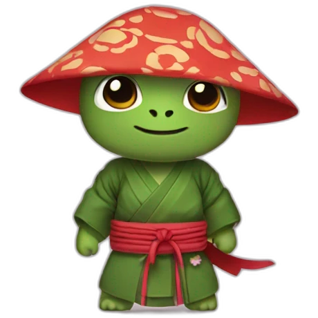 Turtle ninja with a kimono emoji