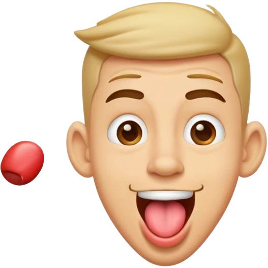 goofy guy swinging their tongue around emoji