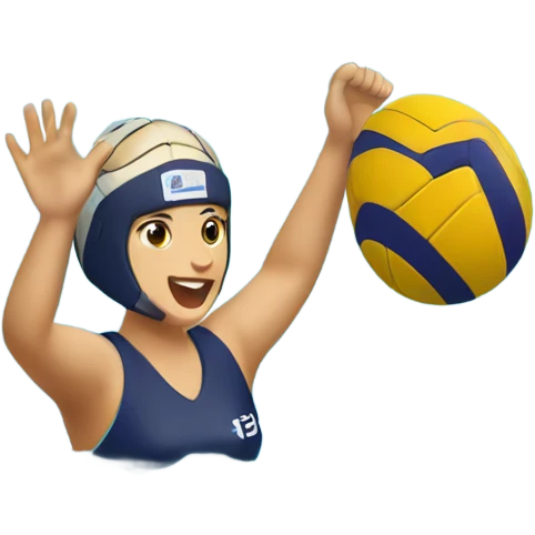Water polo girl scoring a goal emoji