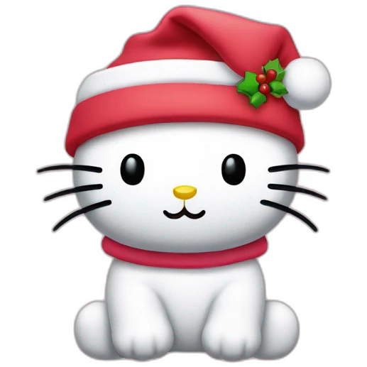 Hello Kitty con gorro de papá noel emoji