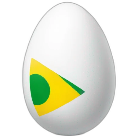 white egg with a brazil tee-shirt emoji