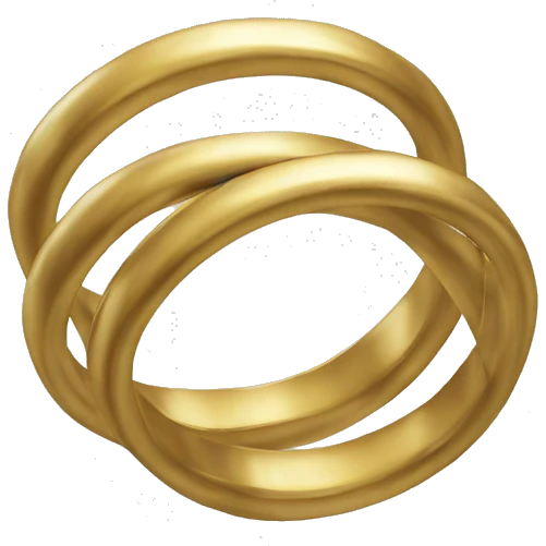 2 simple golden rings intertwined emoji