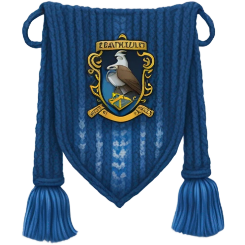 blue knitted Ravenclaw scarf emoji
