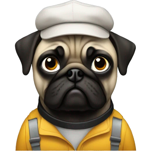 Pug cardriver emoji