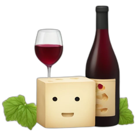 tofu drinking wine emoji