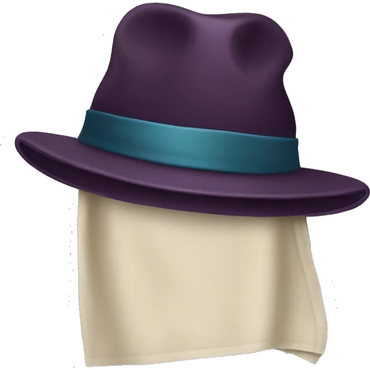 hat with a cloth on the side emoji