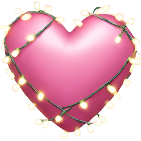 Pink heart wrapped in Christmas lights  emoji