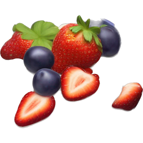 fruit yogurt bowl with strawberries and grapes emoji