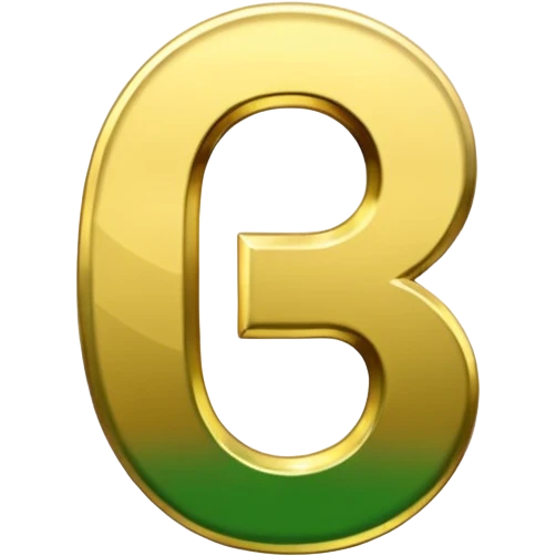 number four  in golden and green shadows emoji