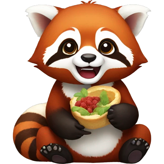 red panda eating shri emoji