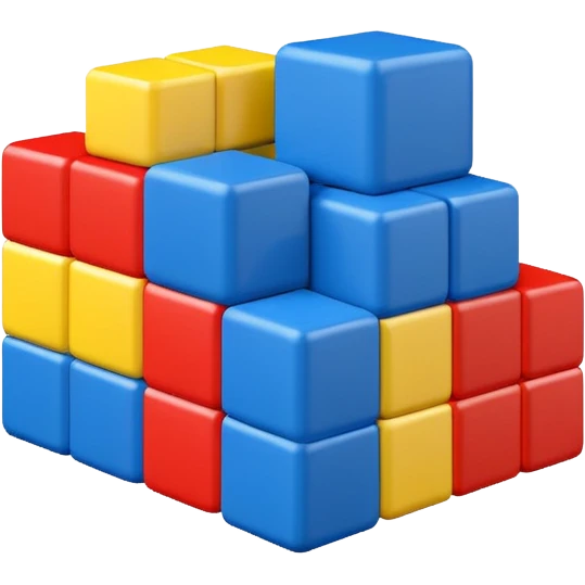 blue children's blocks, simple and playful, no letters or characters emoji