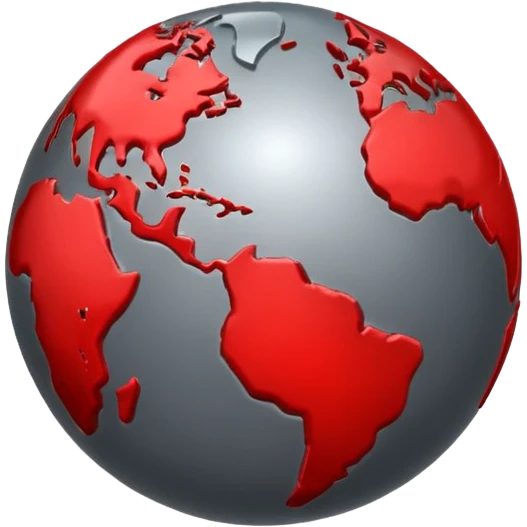 Grey Planet with red trading trending line and black background emoji