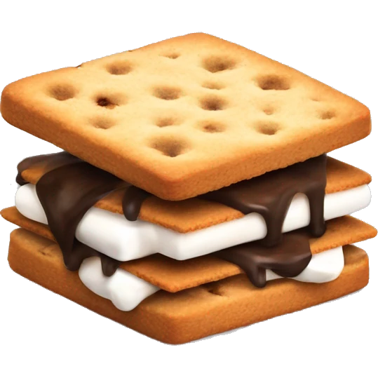 Realistic smores cookie sandwich isolated  emoji