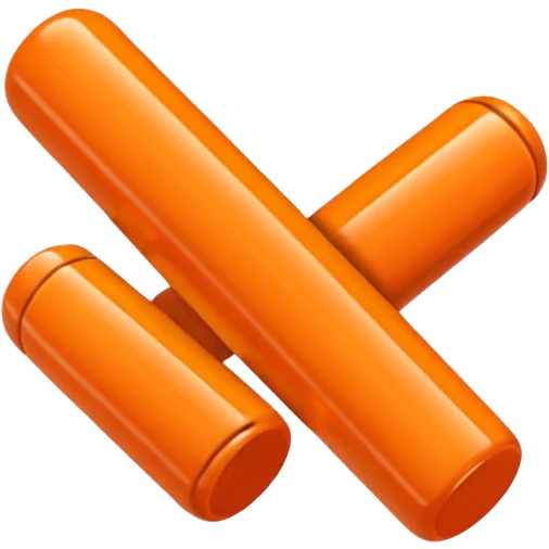 orange cylindrical pieces pill shaped on each end  emoji