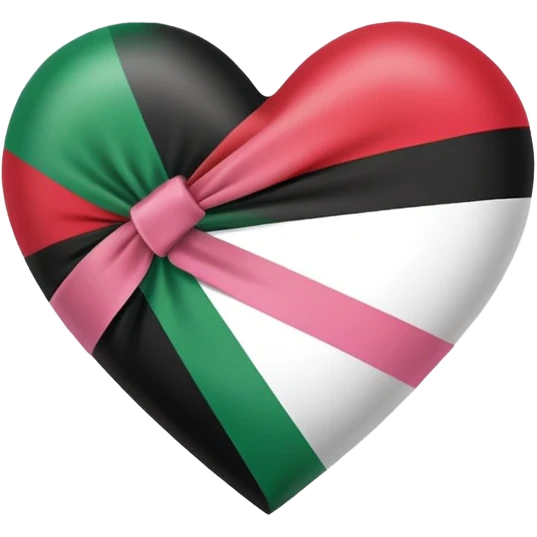 PALESTINE FLAG HEART WITH PINK RIBBON emoji