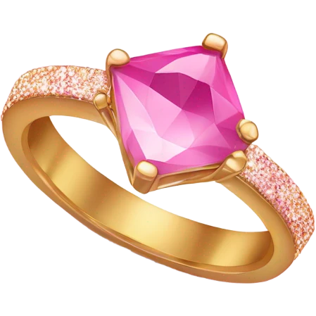Pink ombre diamond ring with glitter  emoji