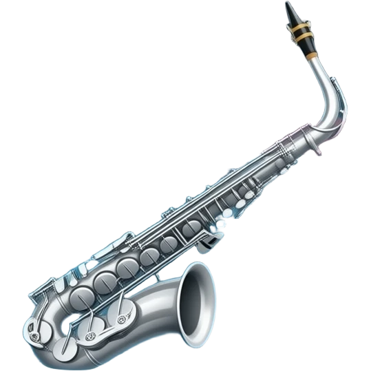 the ghostly ship Titanic floats above the sea in which a saxophone floats emoji