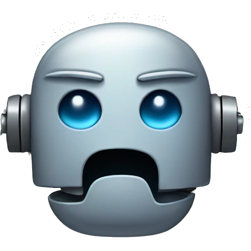 Frowny robot face emoji