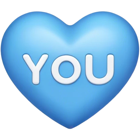 Blue heart with the words I Love You Ry in the middle  emoji
