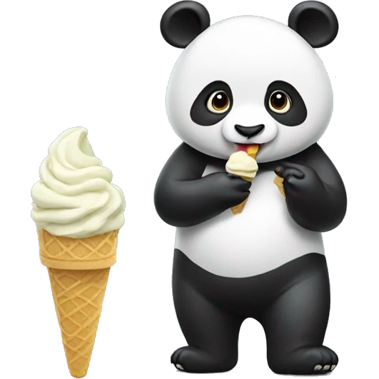 Panda eating ice cream  emoji