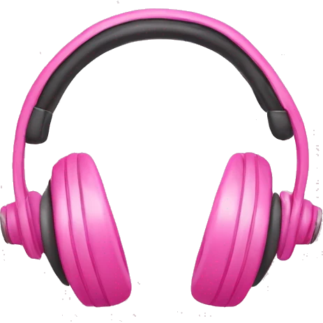 Cute headphones with pink bows on the side  emoji